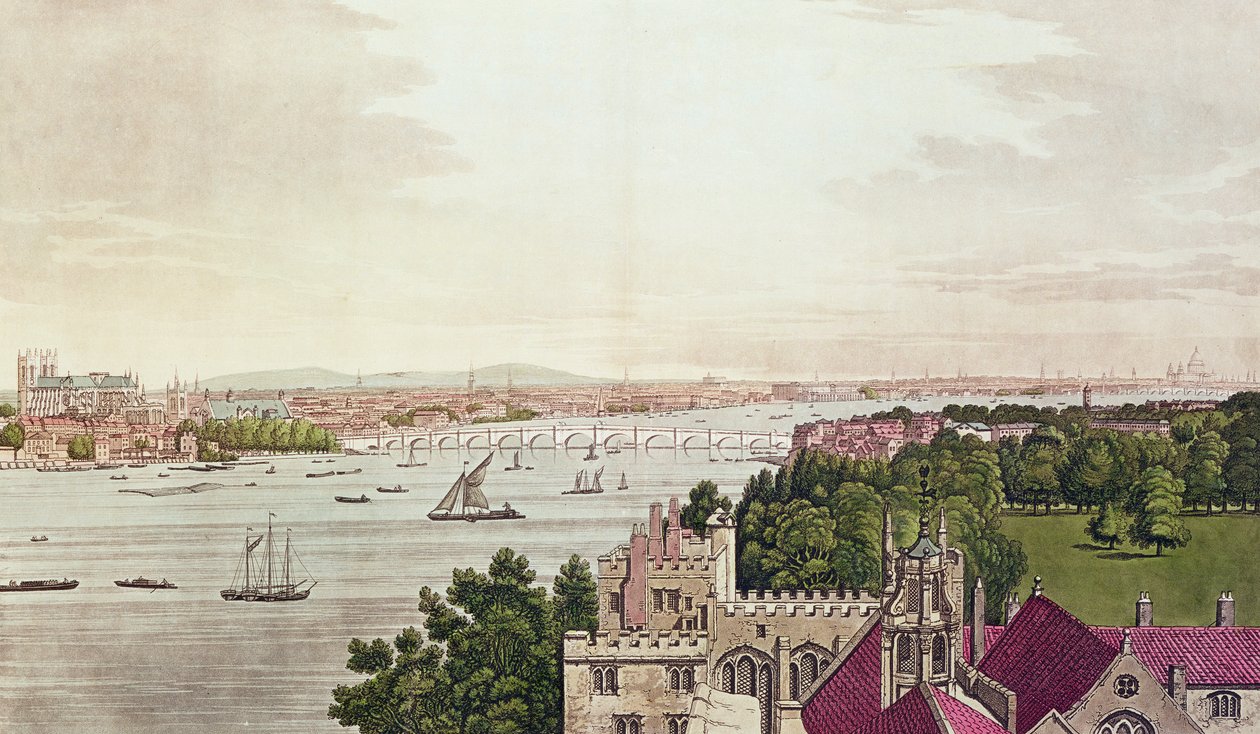 Vista de Londres de Lambeth, gravado por JC Stadler (fl.1780-1812) 1795 de Joseph Farington