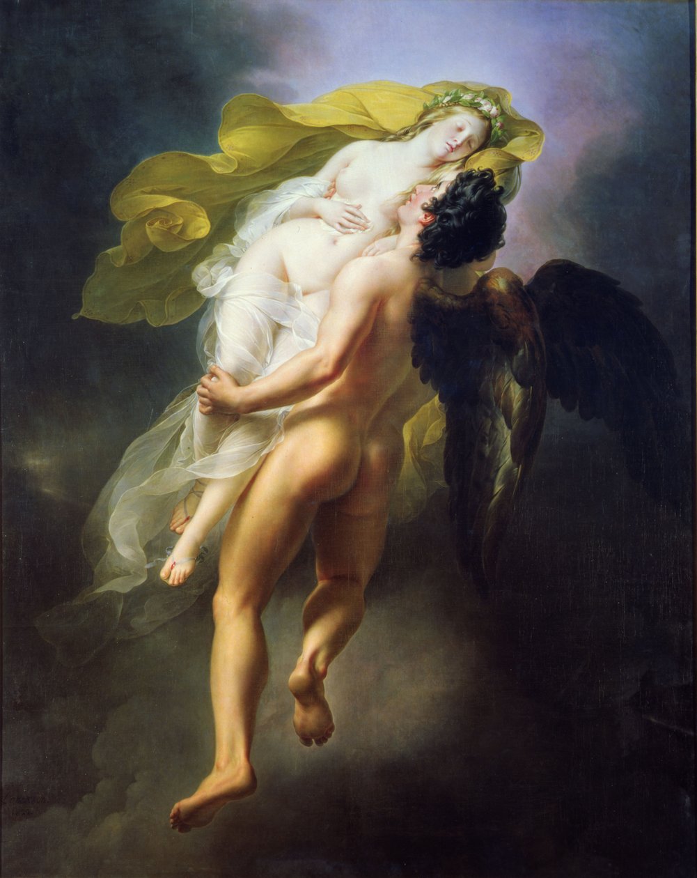 Boreas seqüestrando Oreithyia, 1822 de Joseph Ferdinand Lancrenon