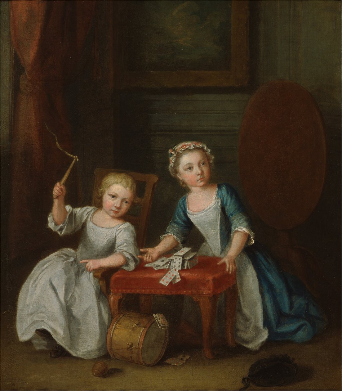 Crianças brincando, provavelmente os artistas Filho Jacobus e Filha Maria Joanna Sophia de Joseph Francis Nollekens