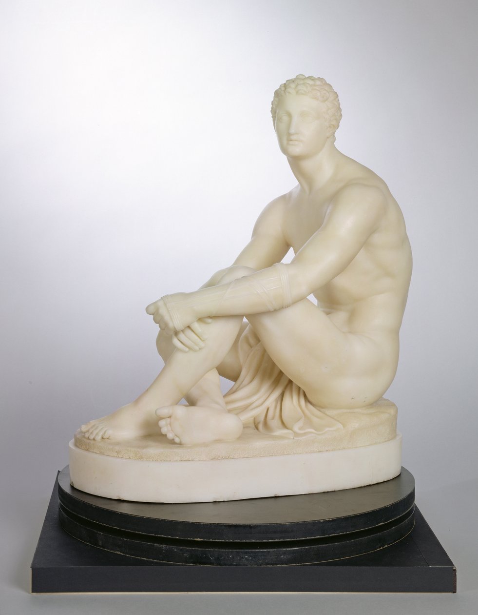 Um boxeador grego esperando sua vez, c.1838 (mármore) de Joseph Gott