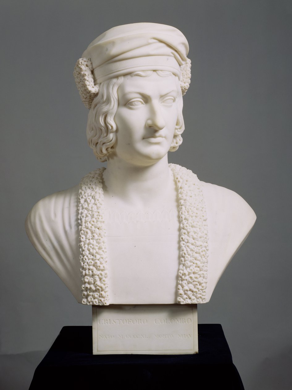 Cristóvão Colombo (1446-1506) c.1836-45 (mármore) de Joseph Gott