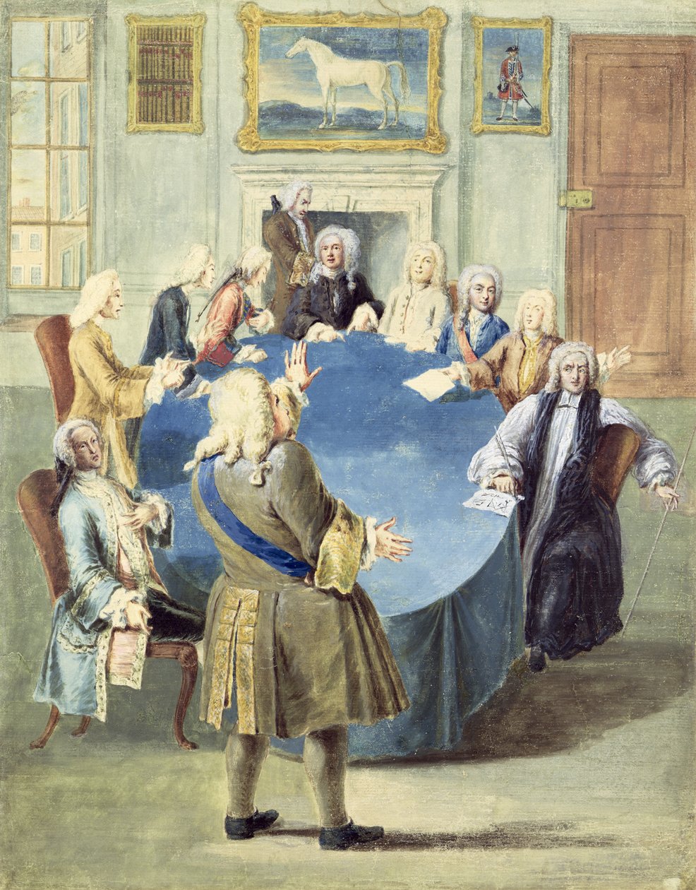 Sir Robert Walpole falando ao seu gabinete de Joseph Goupy