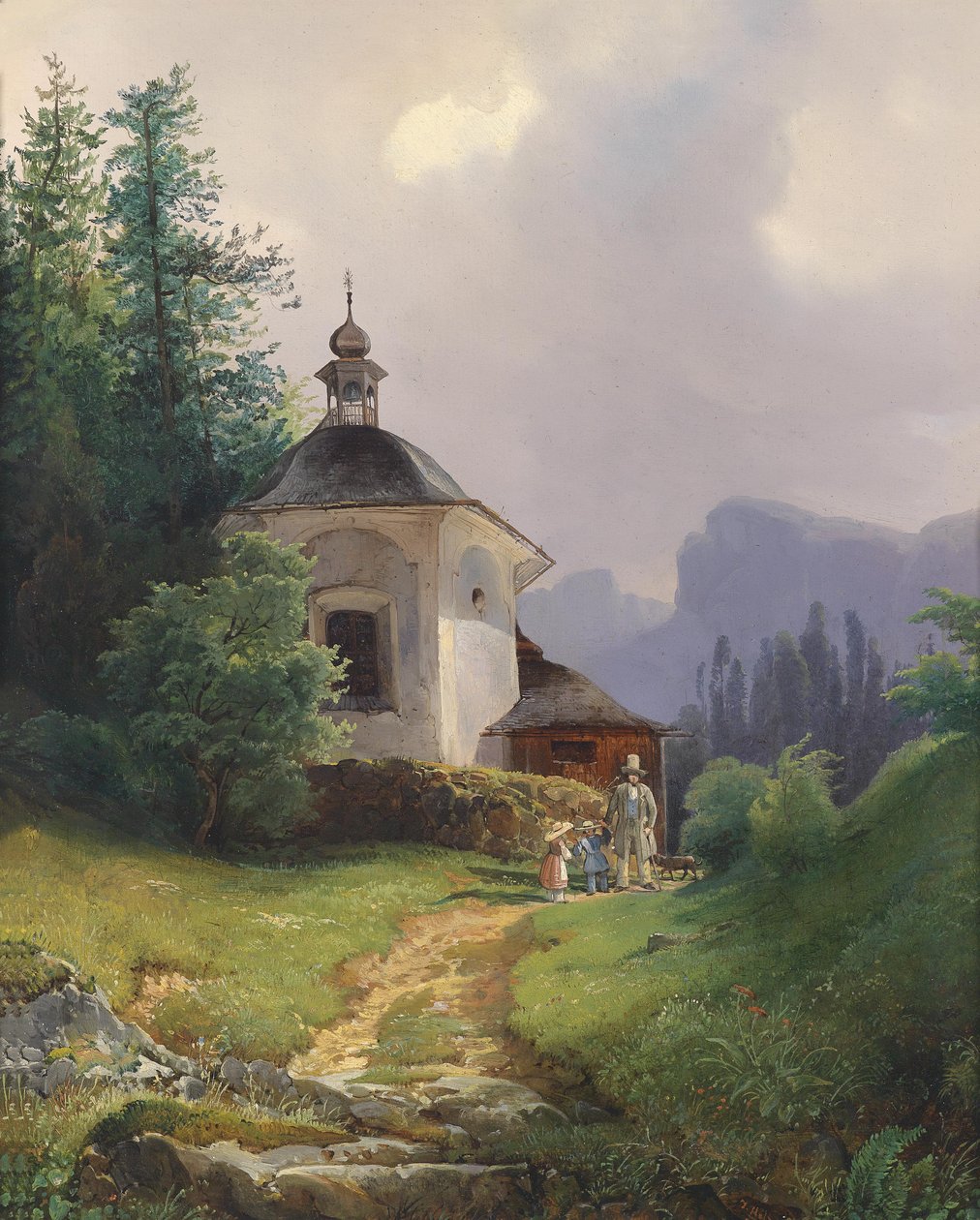 Capela no Calvário no Lahn em Hailstadt (Hallstatt) de Joseph Holzer