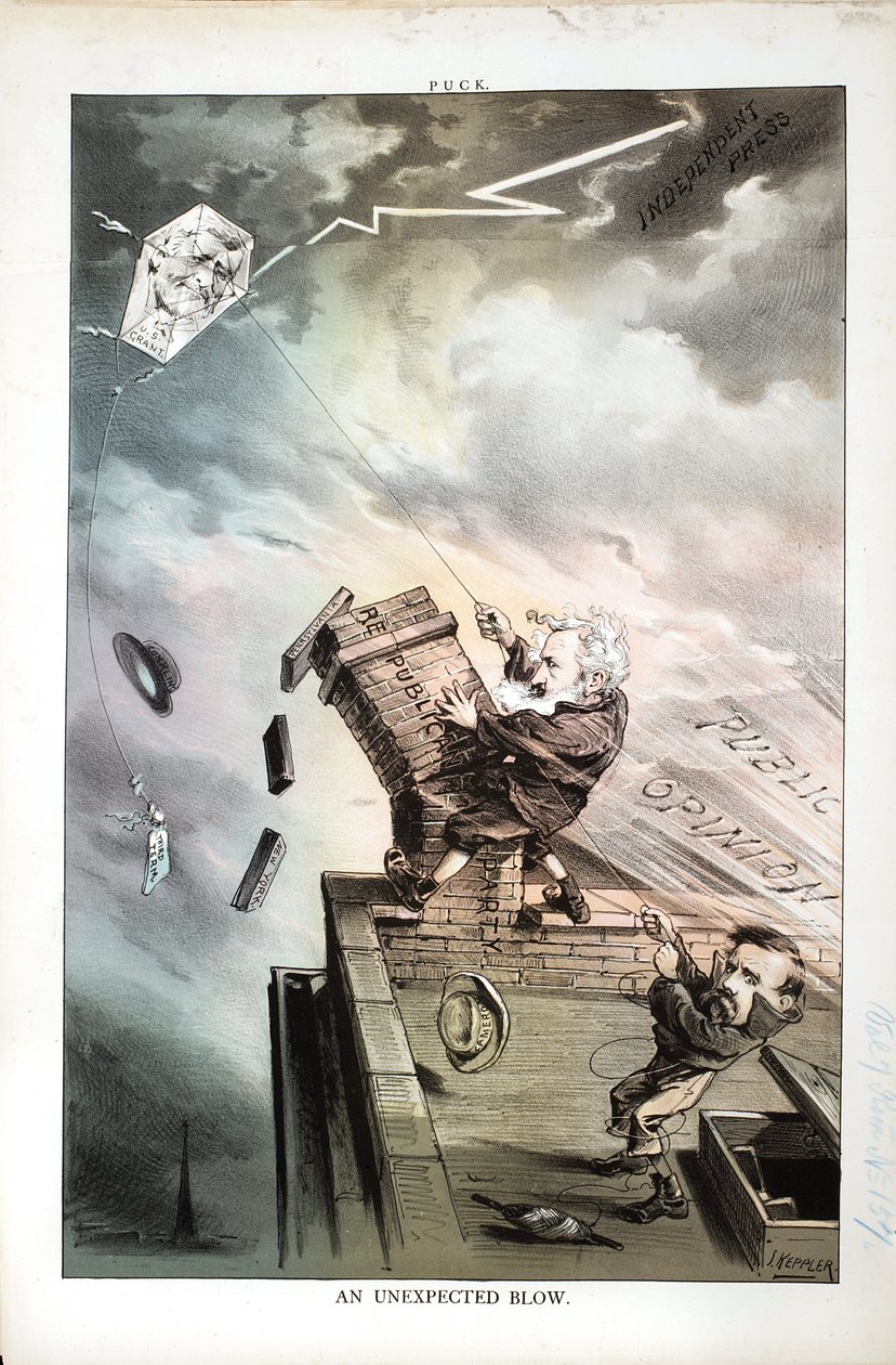Um golpe inesperado, 1880 de Joseph Keppler