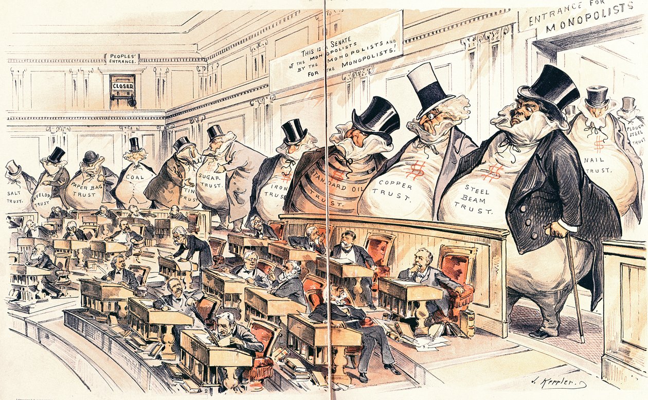 Os chefes do Senado, ilustração da revista americana &39;Puck&39;, 23 de janeiro de 1889 de Joseph Keppler