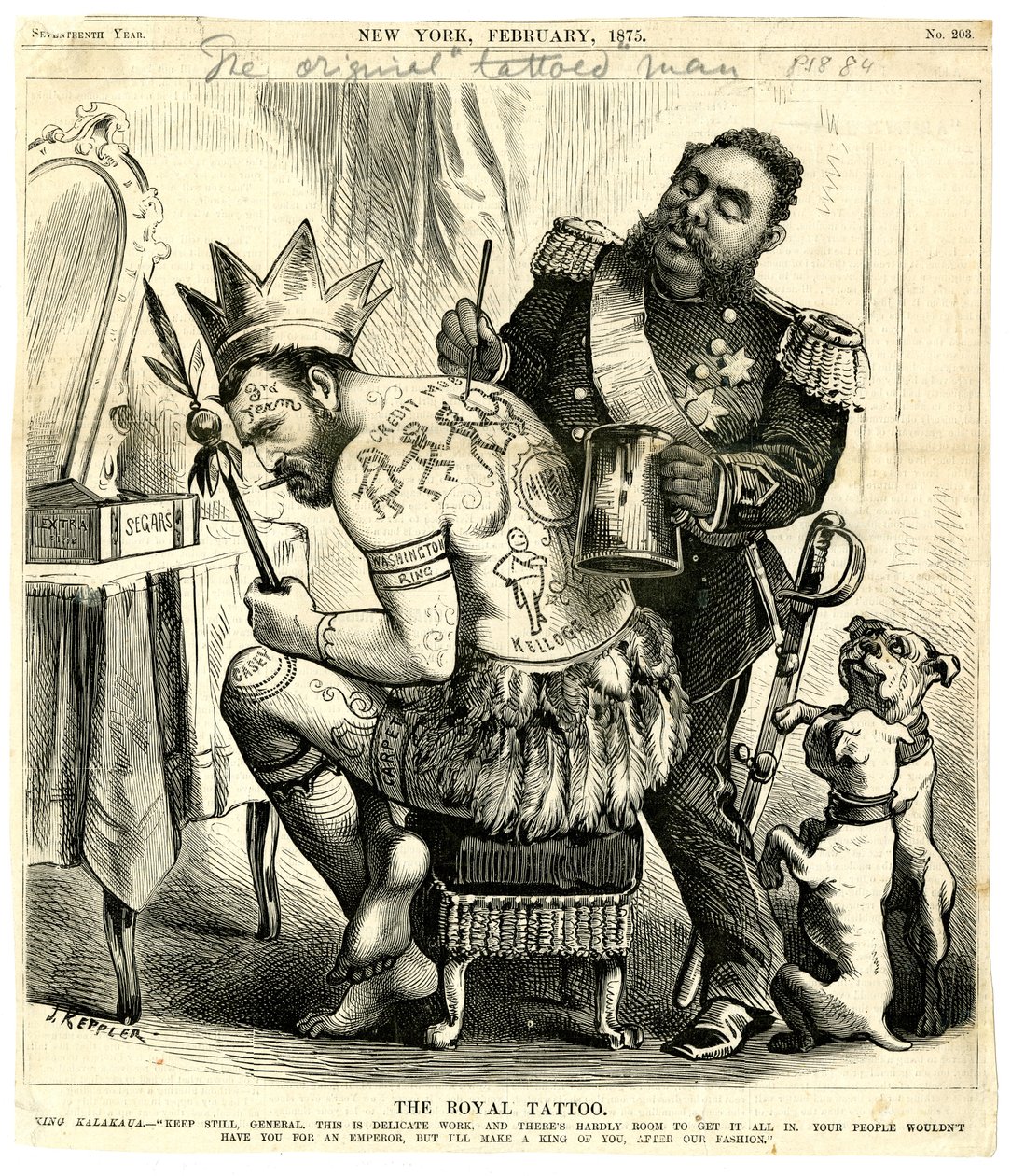 A tatuagem real, 1875 (gravura em madeira) de Joseph Keppler