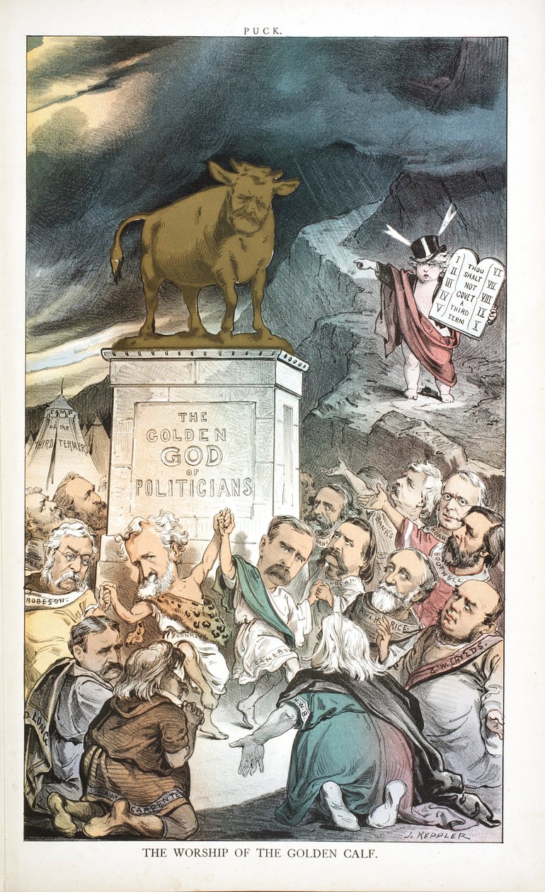 A adoração do bezerro de ouro, 1880 de Joseph Keppler