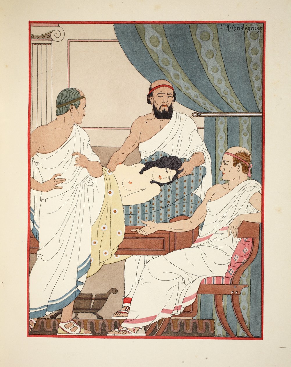 Consulta com outros médicos, ilustração de &39;The Works of Hippocrates&39;, 1934 de Joseph Kuhn Regnier