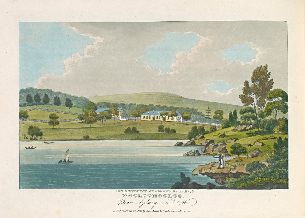A residência de Edward Riley Esquire, Wooloomooloo, perto de Sydney NSW de Joseph Lycett