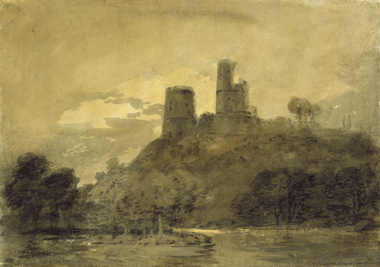 Um castelo por um rio, luar de Joseph Mallord William Turner