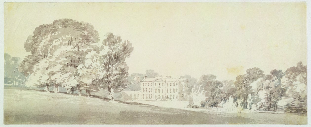 Uma casa georgiana de três andares em um parque, c.1795 (lavar sobre grafite no papel) de Joseph Mallord William Turner
