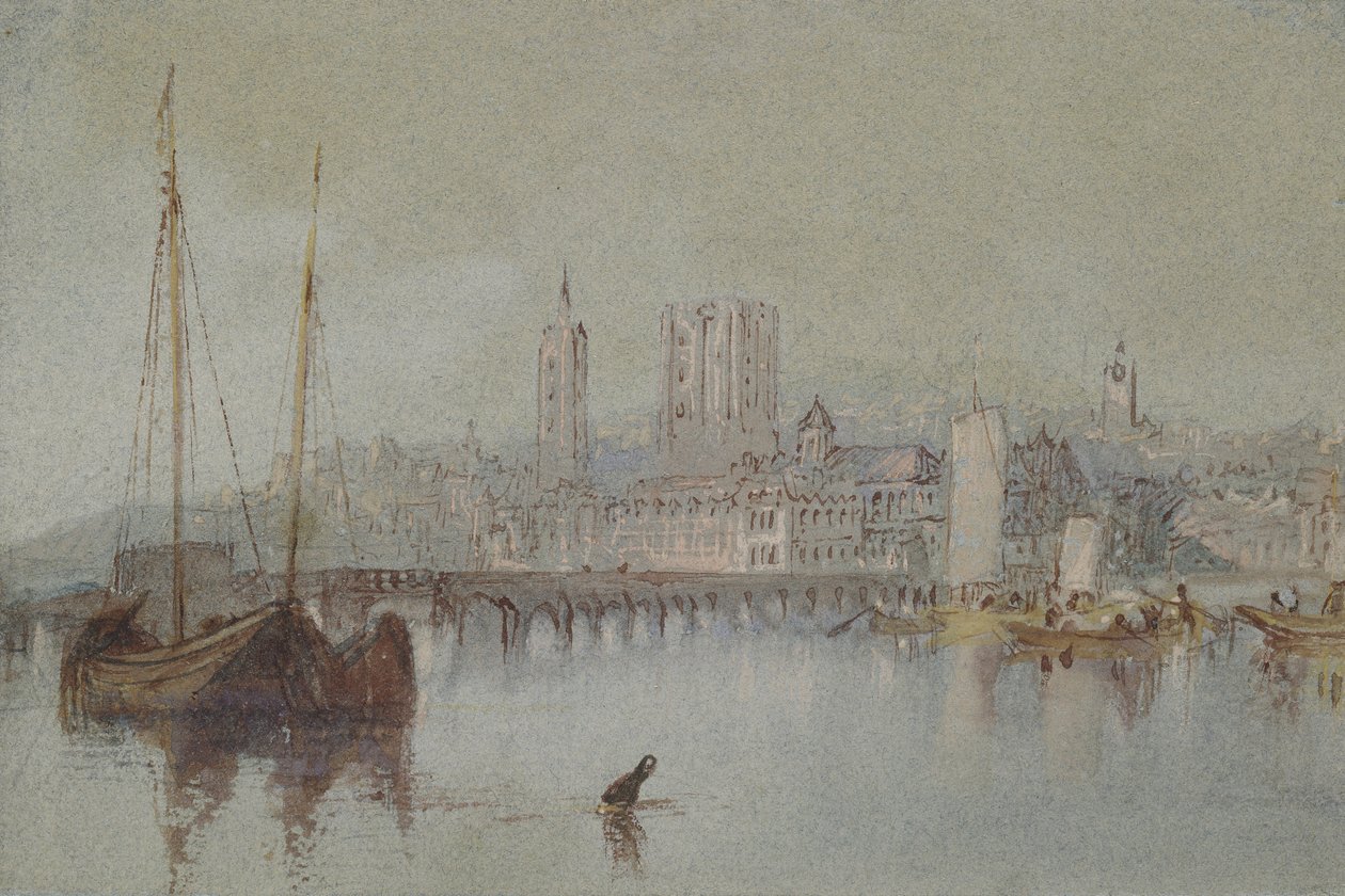 Beaugency, c. 1830 (aquarela com bodycolour e caneta e tinta marrom-avermelhada) de Joseph Mallord William Turner
