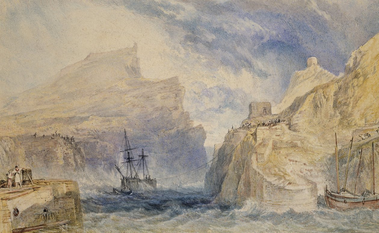 Boscastle, Cornwall, c.1824 (aquarela sobre grafite com caneta e tinta preta) de Joseph Mallord William Turner