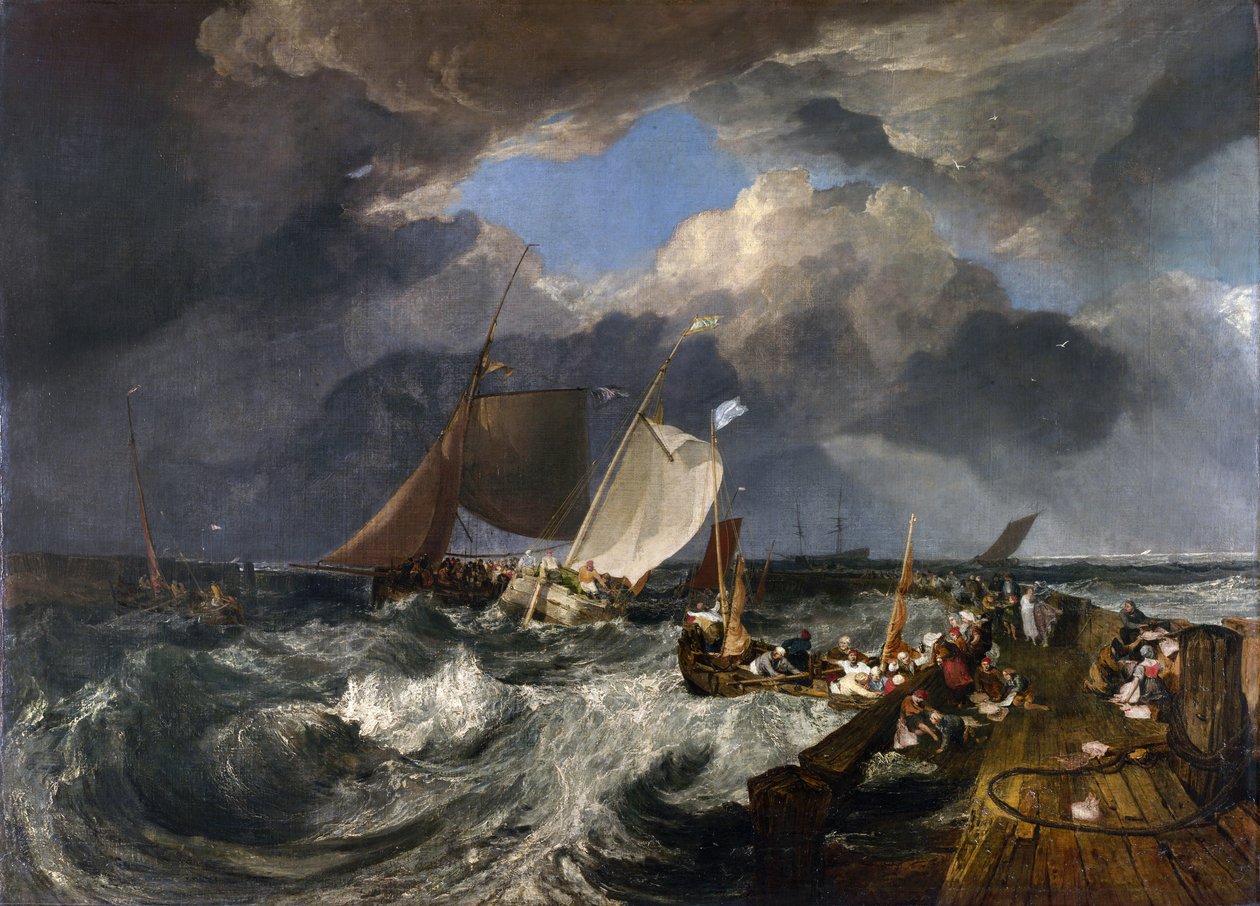 Cais de Calais: um pacote inglês chegando, 1803 de Joseph Mallord William Turner