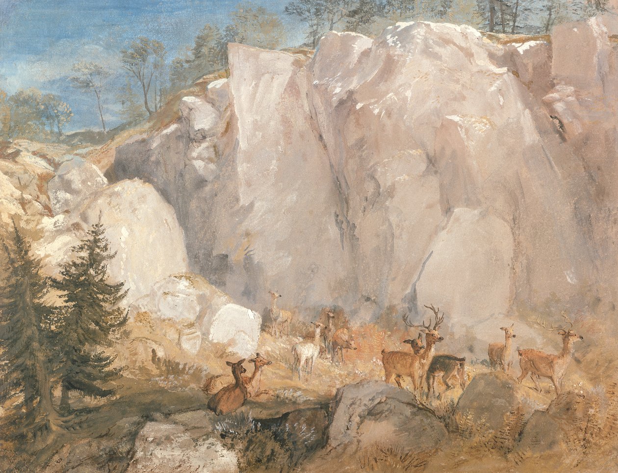 Crags de Caley com cervos, c.1818 de Joseph Mallord William Turner