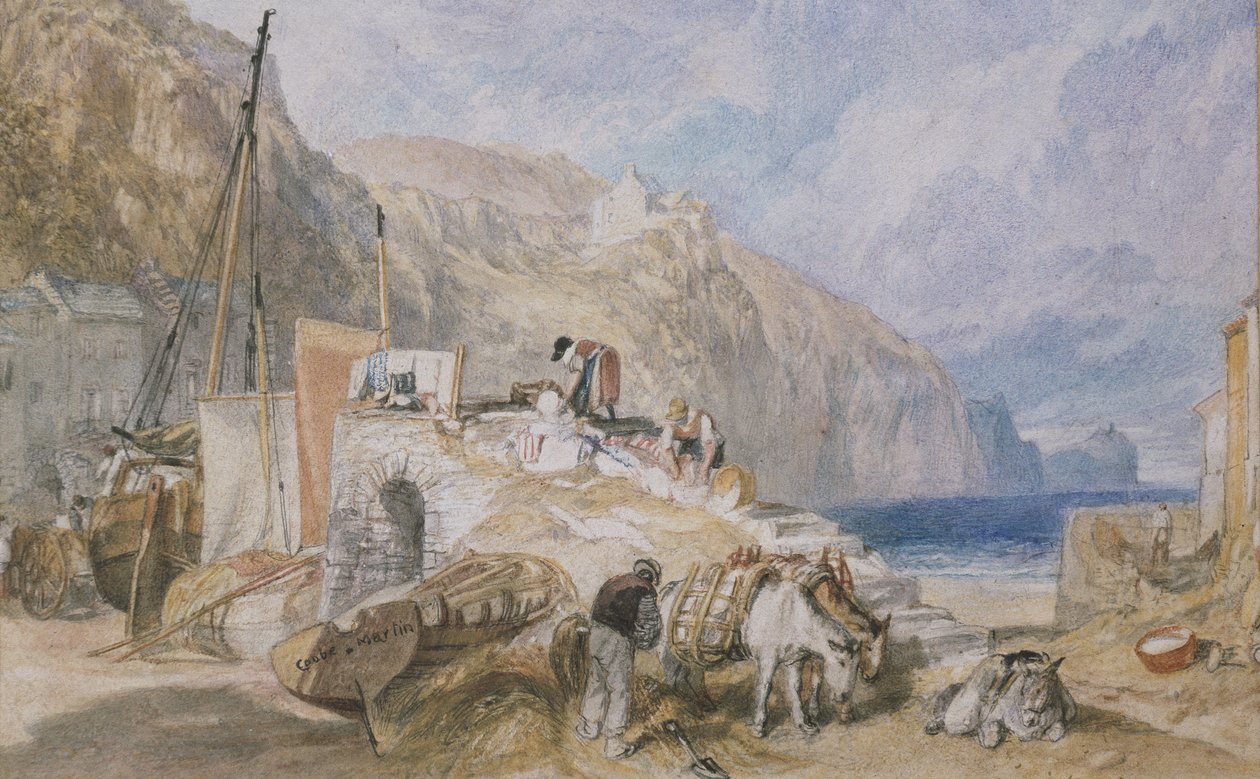 Combe Martin, Devonshire, c.1824 (aquarela sobre grafite com caneta e tinta preta) de Joseph Mallord William Turner