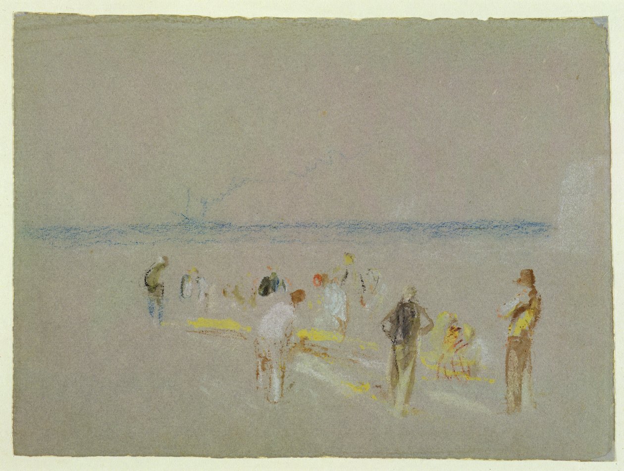 Cricket no Goodwin Sands (giz, wc e bodycolour no papel) de Joseph Mallord William Turner