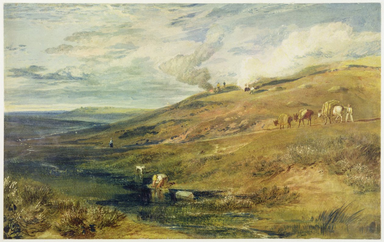 Dartmoor: A Fonte do Tamar e do Torridge, c.1813 (wc und bodycolour over graphite on paper) de Joseph Mallord William Turner