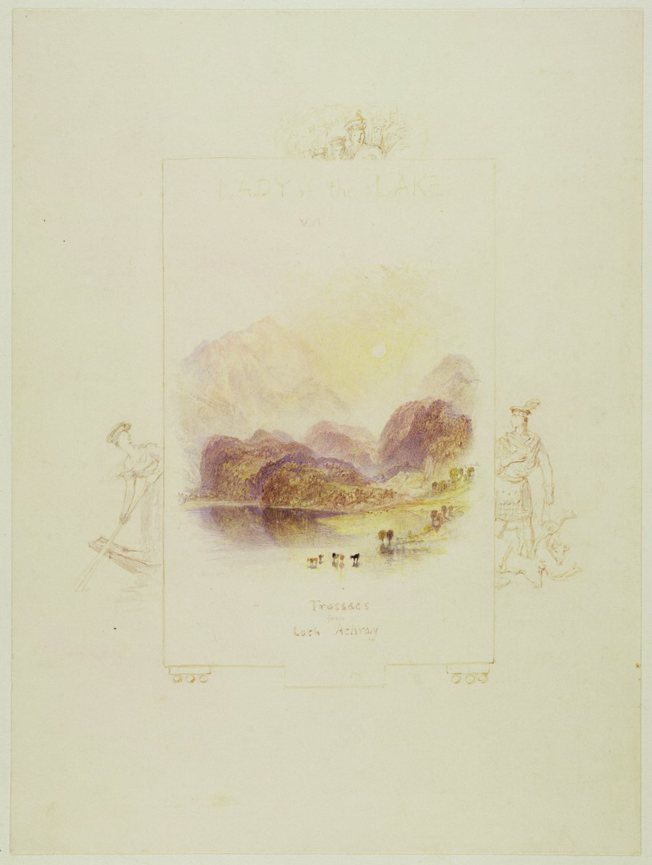 Design para uma ilustração de "Lady of the Lake" de Walter Scott, Loch Achray (lápis, caneta e tinta e papel) de Joseph Mallord William Turner