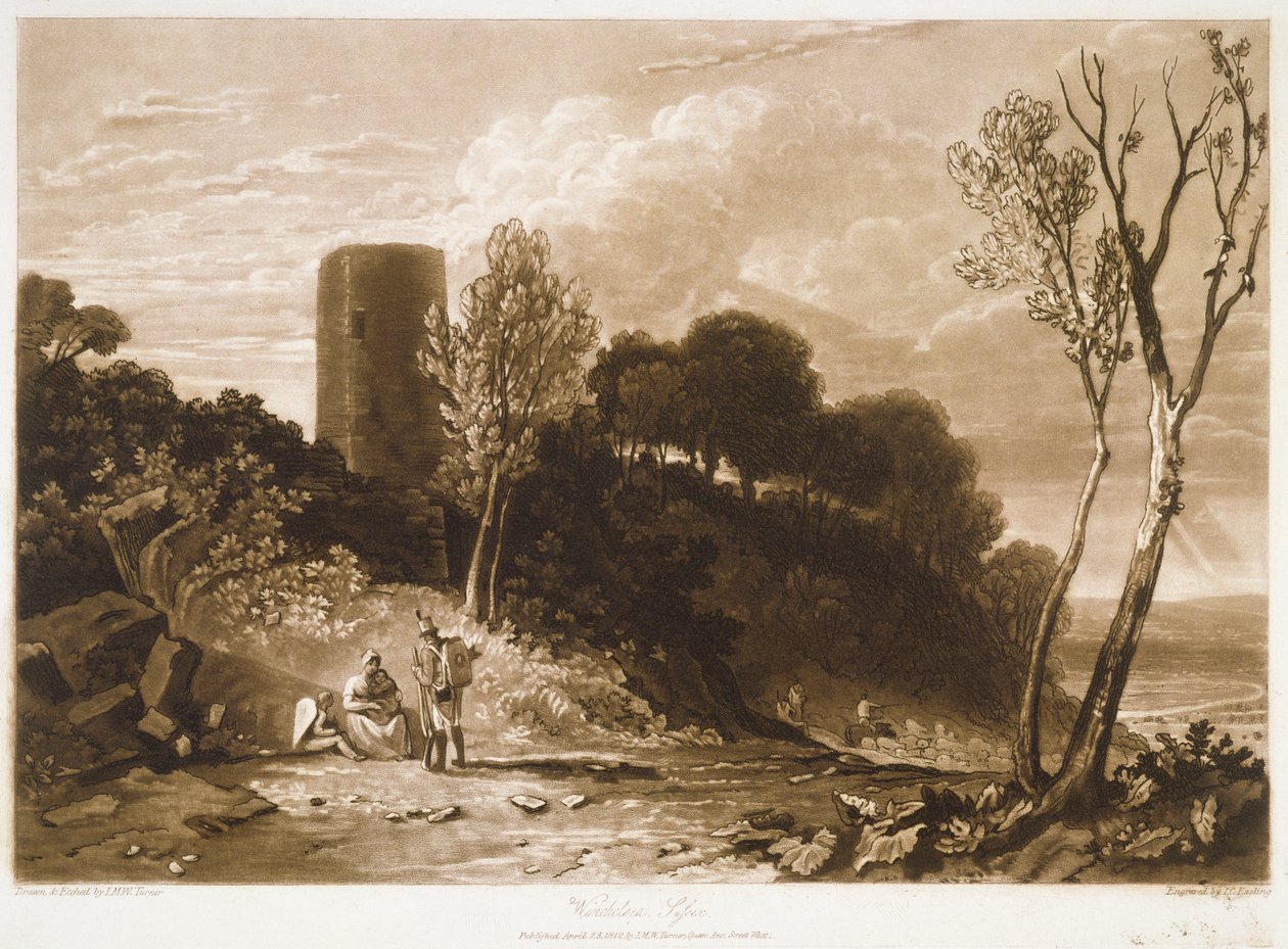 F.42.I Winchelsea, Sussex, do &39;Liber Studiorum&39;, gravado por JC Easling, 1812 de Joseph Mallord William Turner