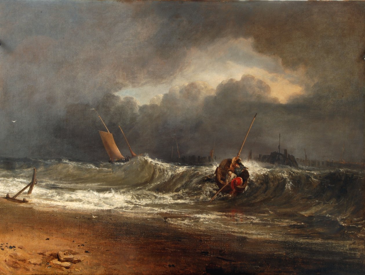 Pescadores em um lee-shore em tempo tempestuoso de Joseph Mallord William Turner
