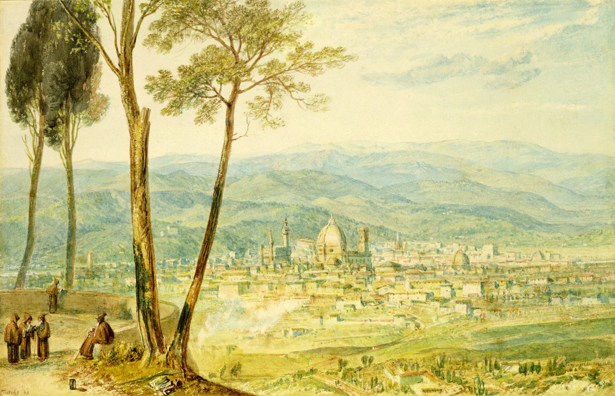 Florença da estrada para Fiesole de Joseph Mallord William Turner