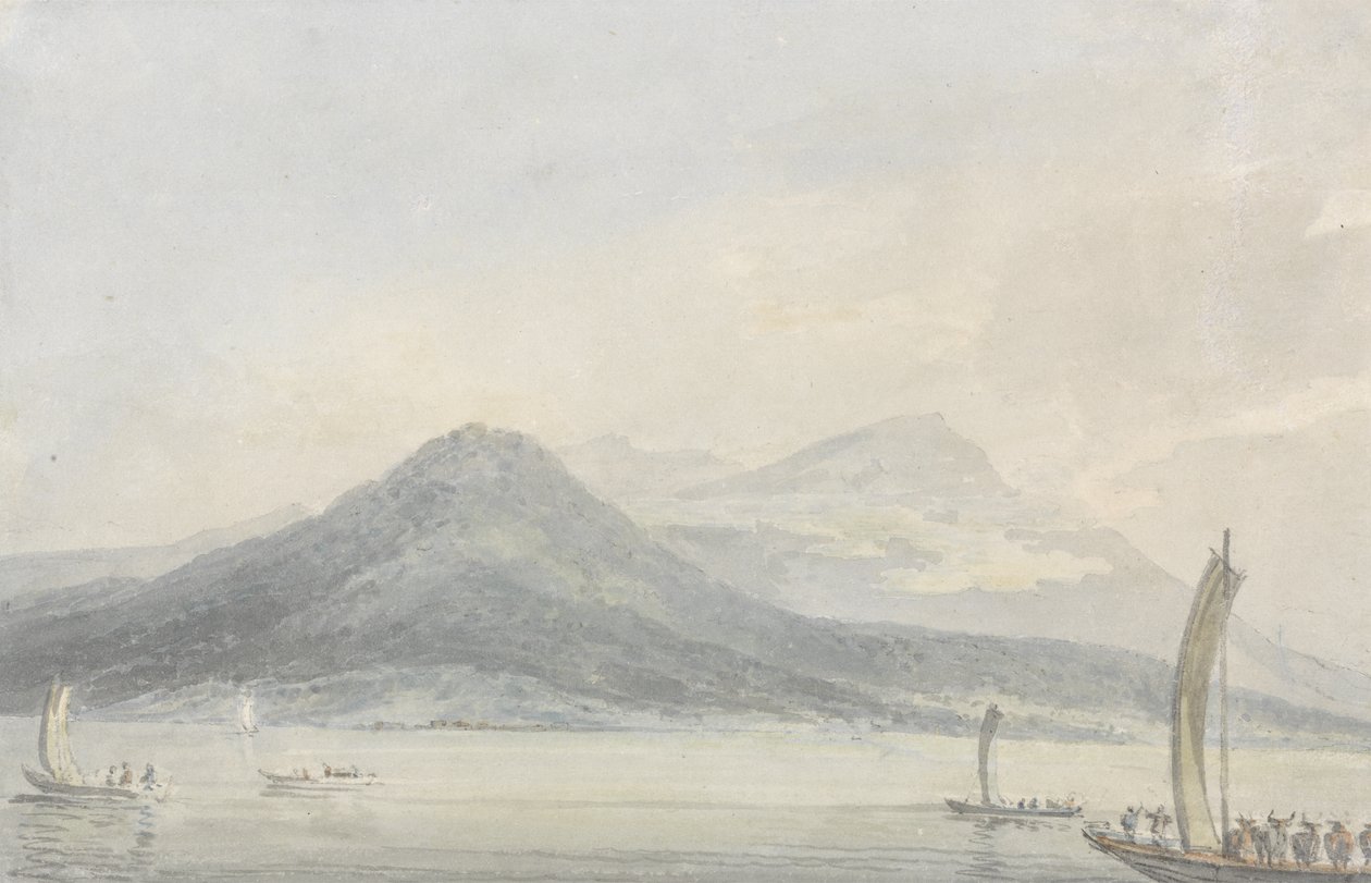 Lago Maggiore de Isola Borromena, c.1795 (wc sobre grafite sobre papel) de Joseph Mallord William Turner