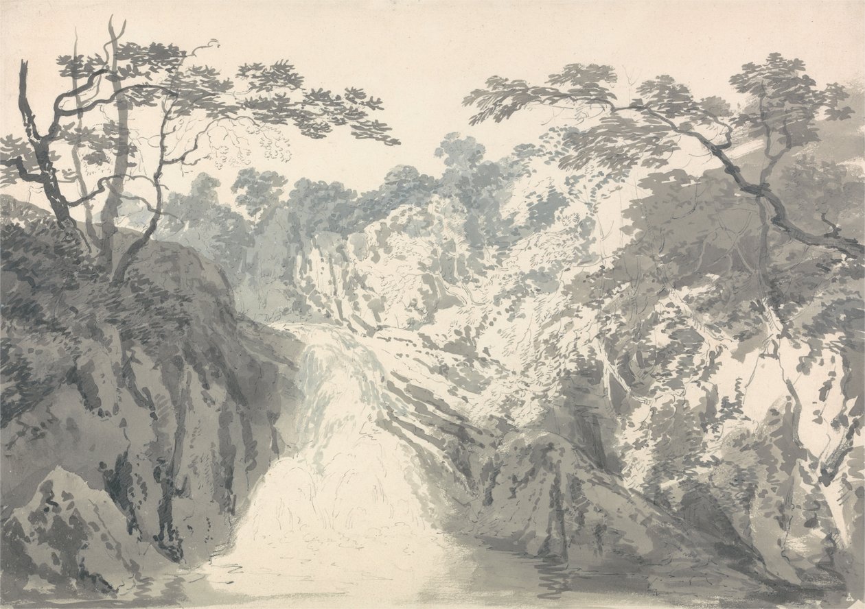 Paisagem com cascata de Joseph Mallord William Turner