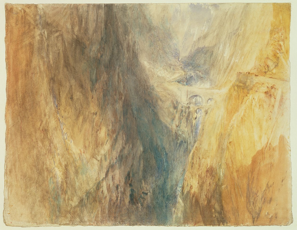 No.0586 A ponte do diabo, St. Gotthard, c.1841 (wc e tinta) de Joseph Mallord William Turner