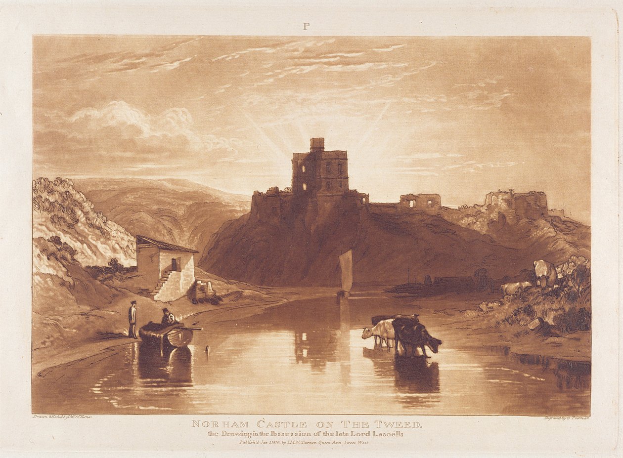 Norham Castle, gravado por Charles Turner (1773-1857) 1859-61 de Joseph Mallord William Turner