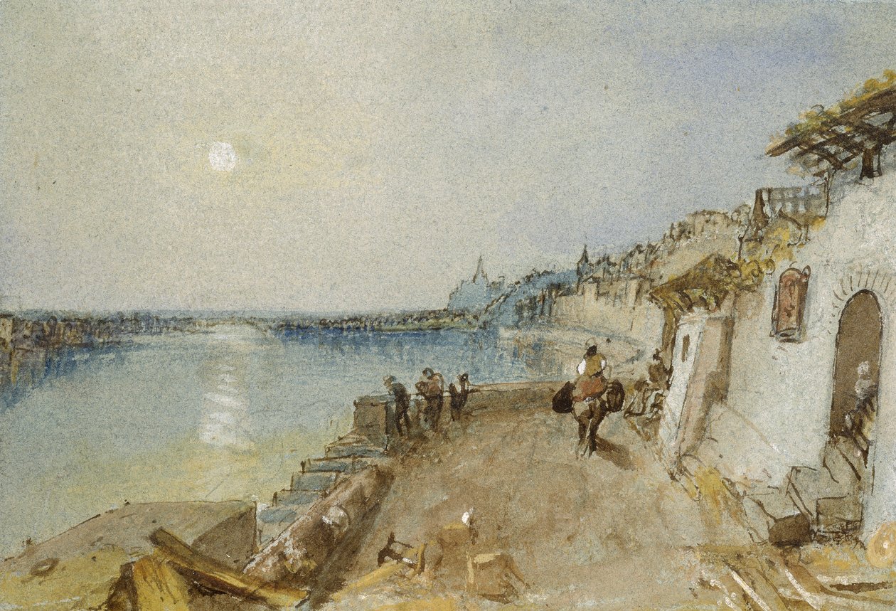 Rietz, perto de Saumur, c. 1830 (aquarela e bodycolour sobre grafite com caneta e tinta marrom) de Joseph Mallord William Turner