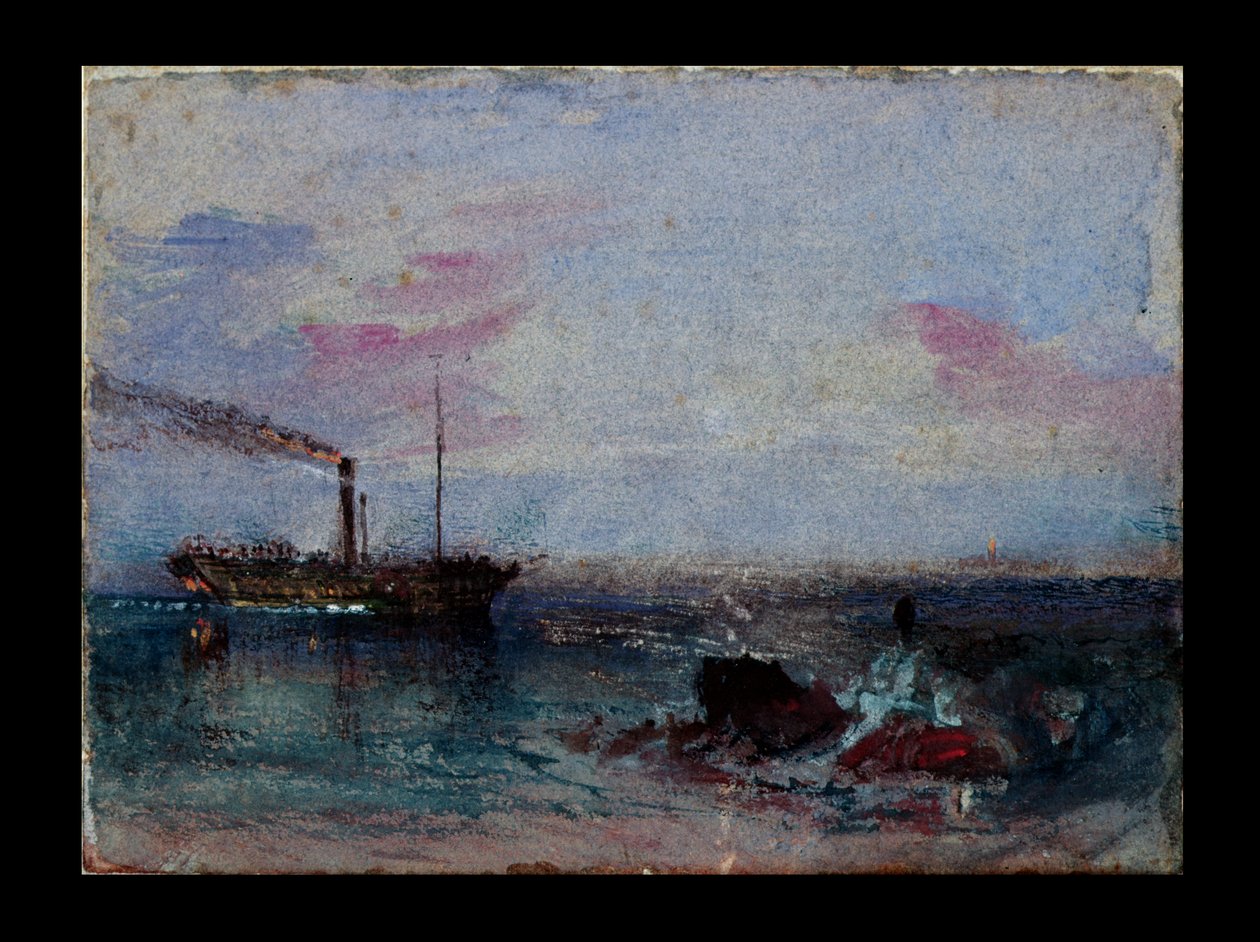 Seascape com um barco de Joseph Mallord William Turner