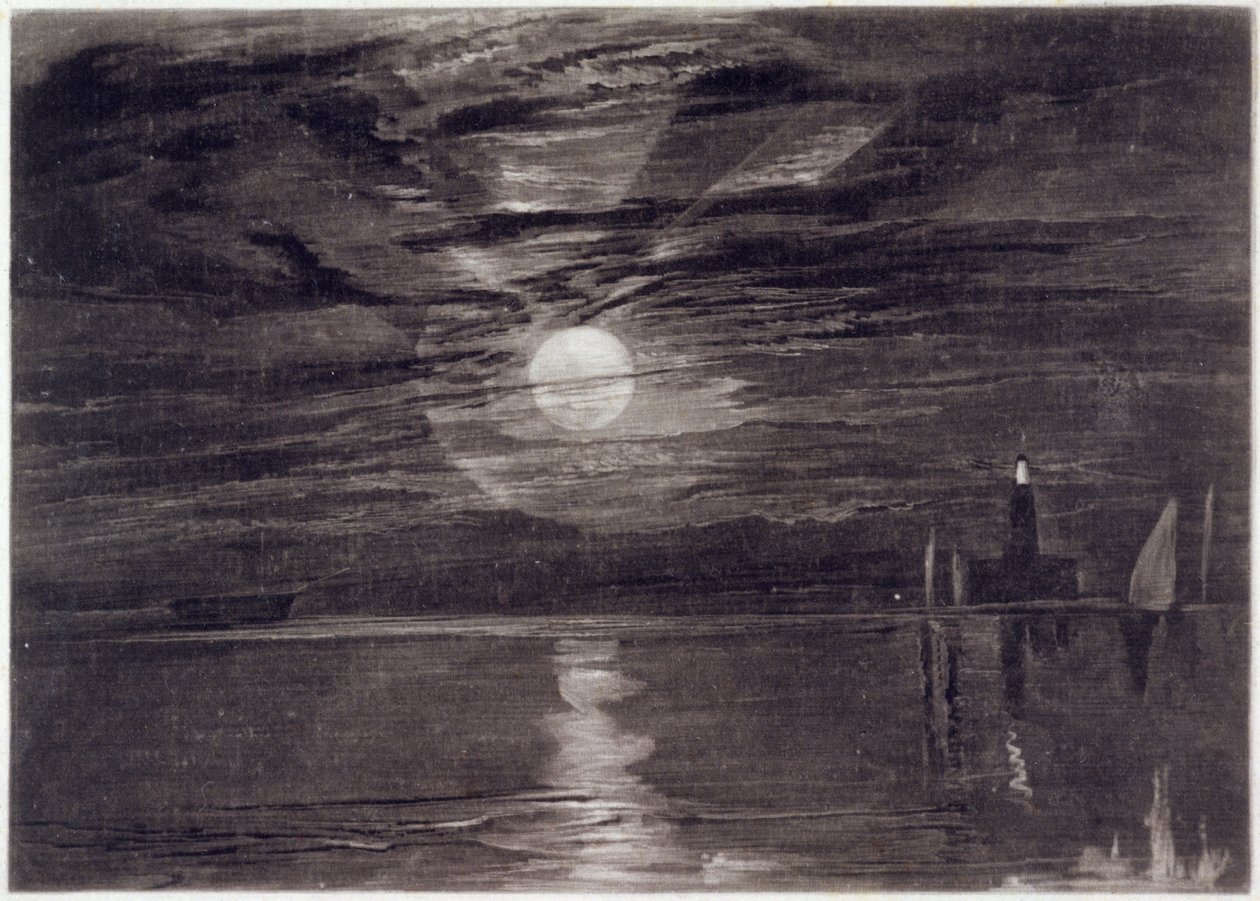Farol dos protetores, c.1825 (mezzotint) de Joseph Mallord William Turner