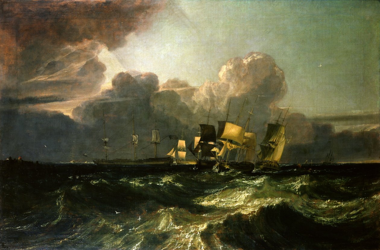 Navios que levam para Anchorage (&39;The Egremont Sea Piece&39;), 1802 de Joseph Mallord William Turner