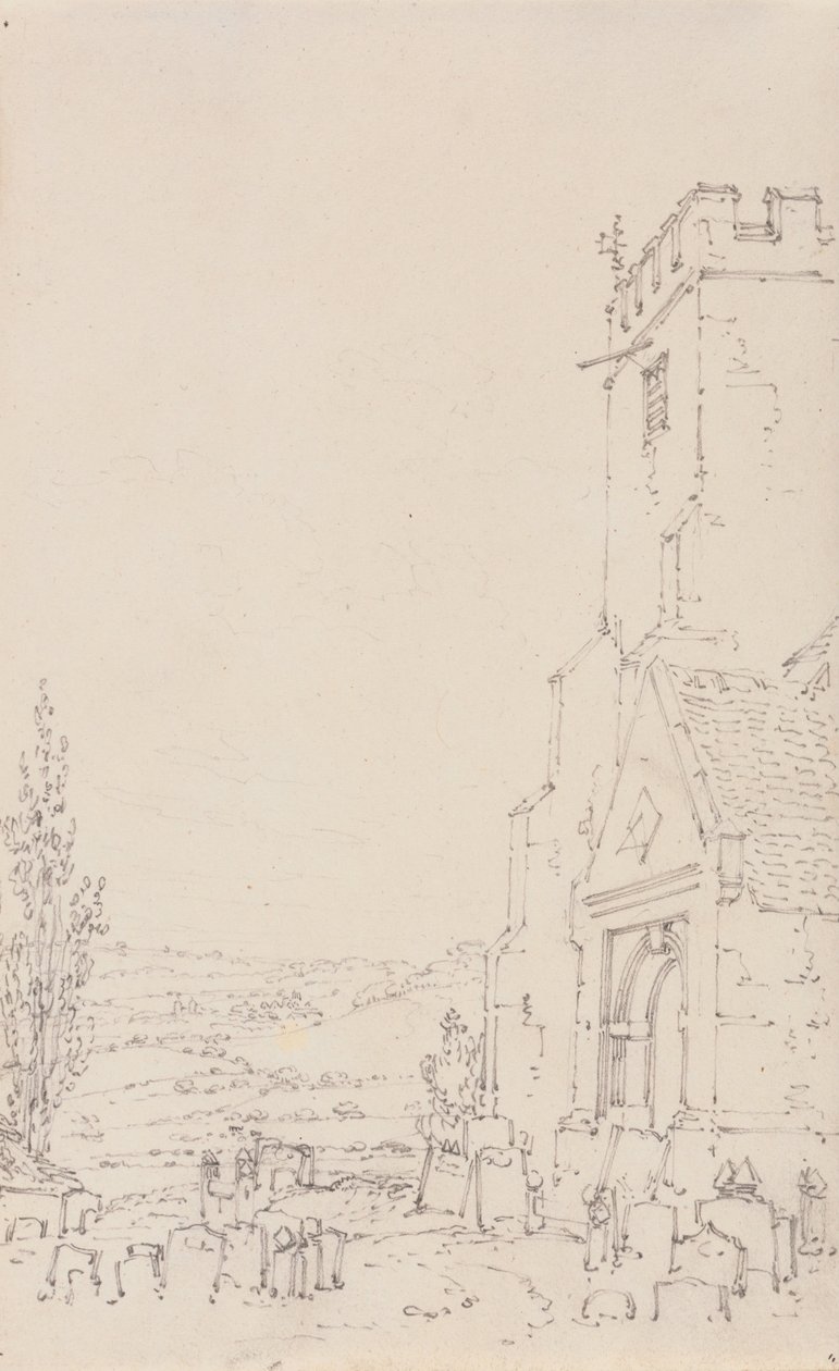 Sul varanda e torre de uma igreja não identificada de Joseph Mallord William Turner