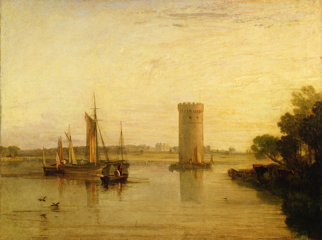 Tabley, o assento de Sir JF Leicester, Bart .: Calma manhã, c.1809 de Joseph Mallord William Turner