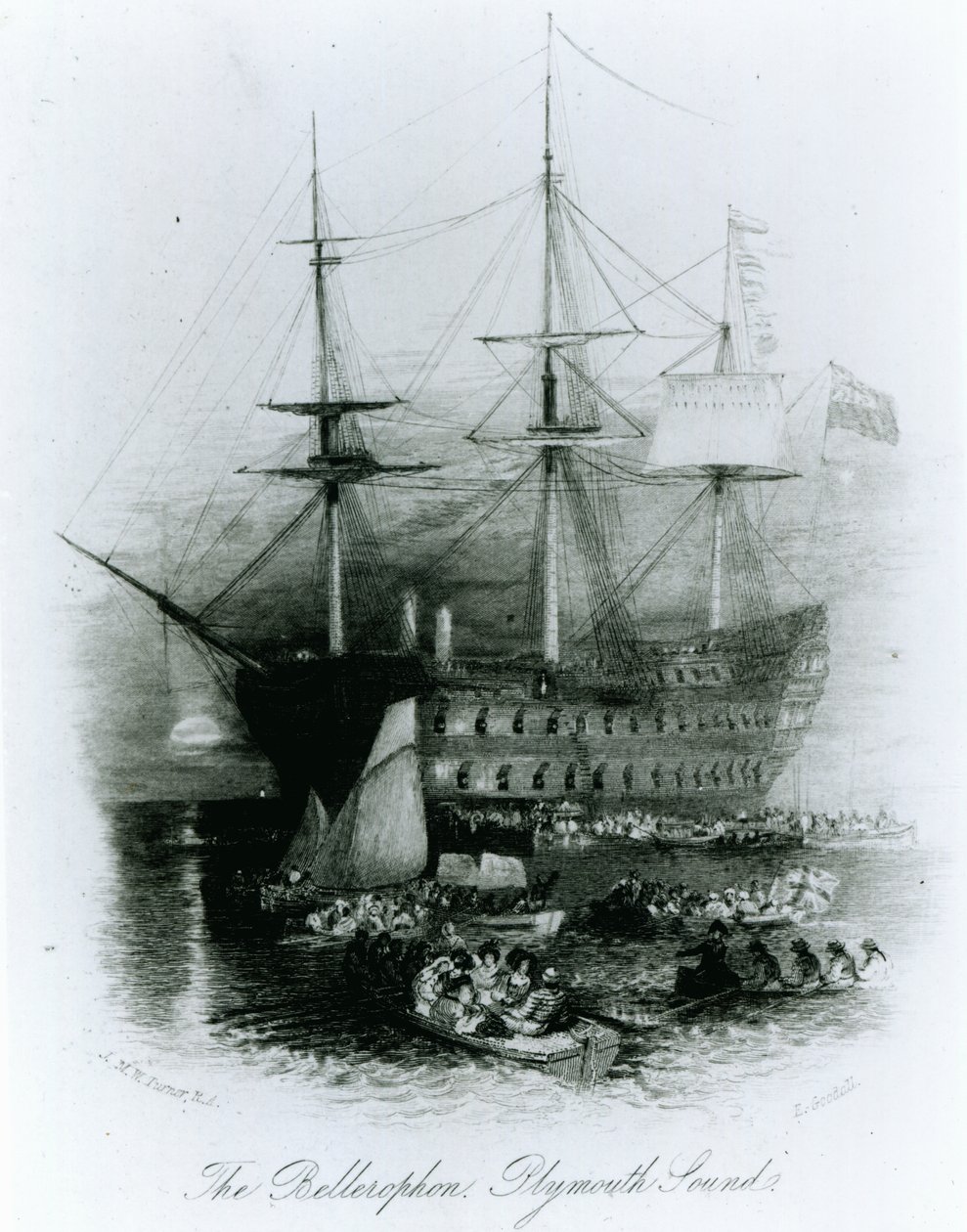 O Bellerophon em Plymouth Sound em 1815, 1834-36 de Joseph Mallord William Turner