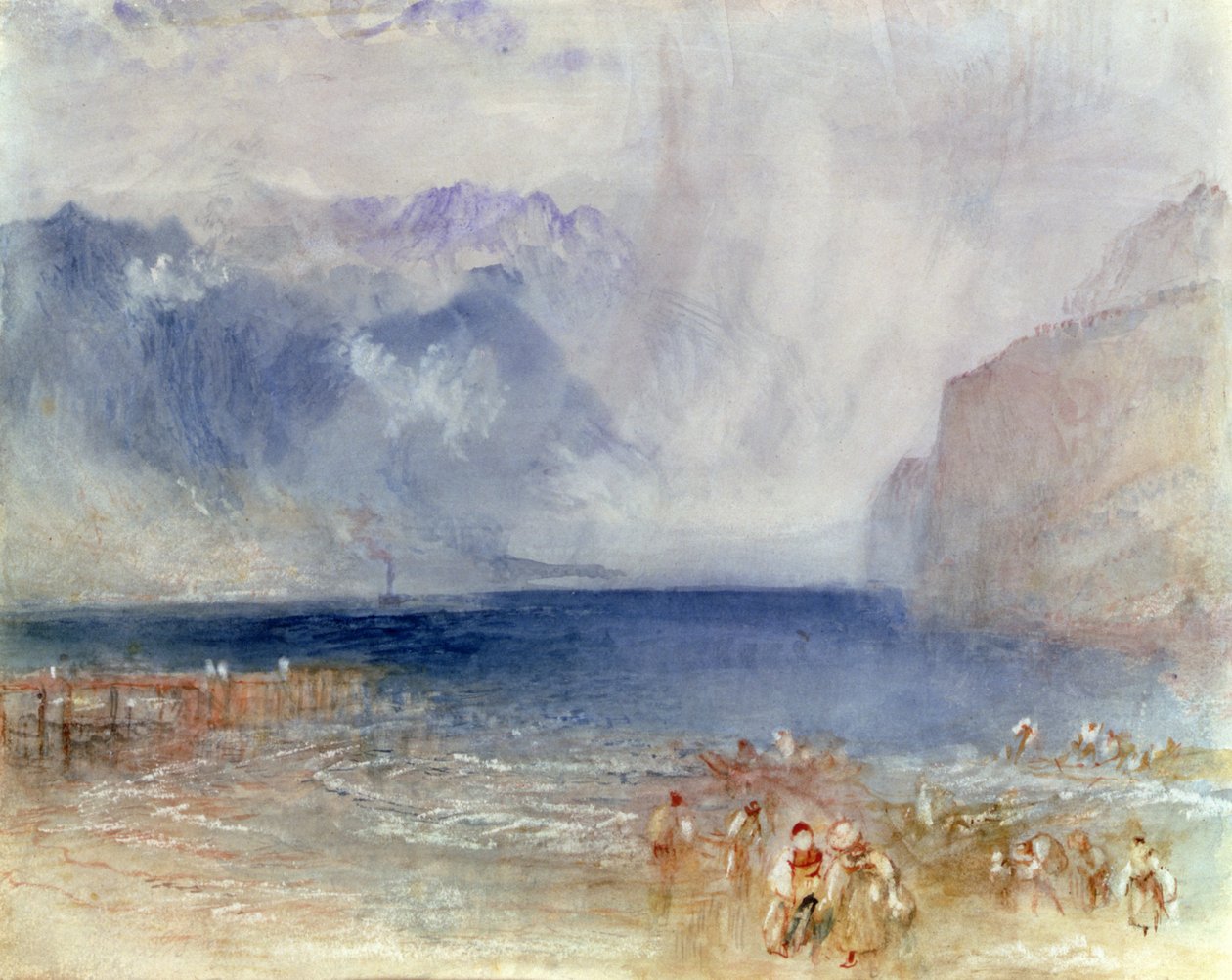 O primeiro navio a vapor no lago de Lucerna em 1841 de Joseph Mallord William Turner