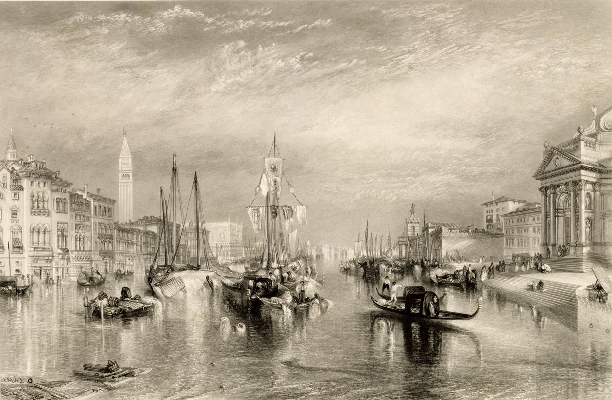 O Grande Canal, Veneza, gravado por William Miller (1796-1882) 1838-52 de Joseph Mallord William Turner