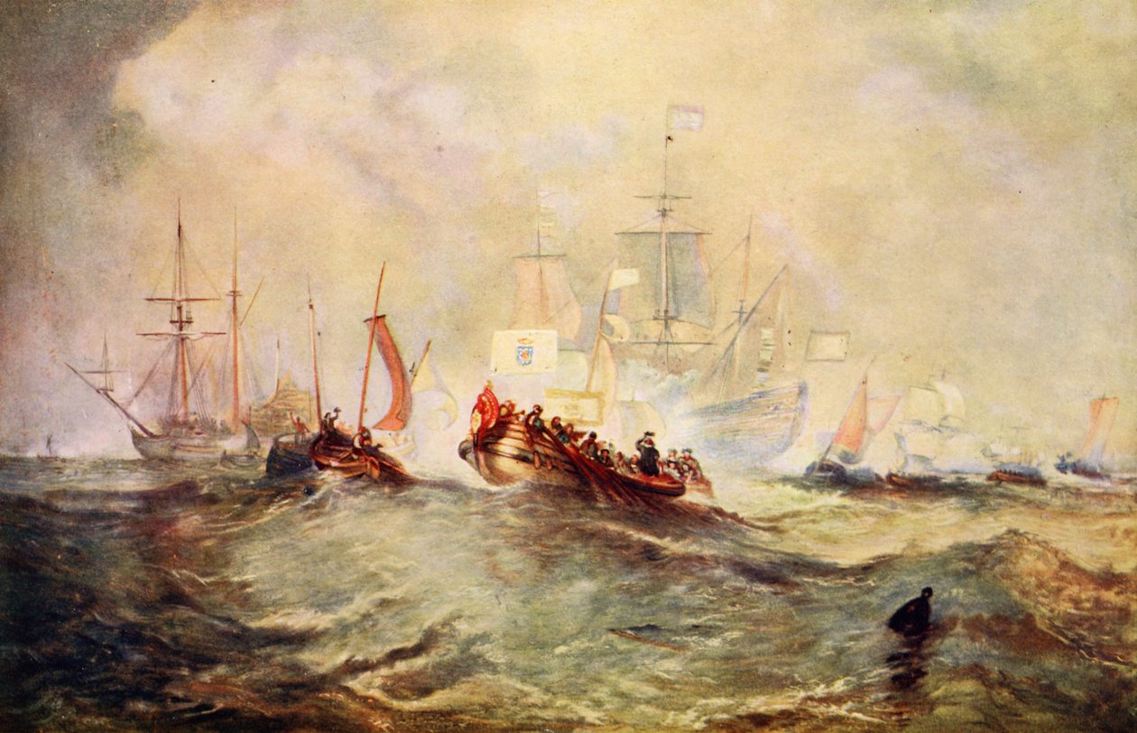 O desembarque de Guilherme de Orange em Torbay, 1688 de Joseph Mallord William Turner