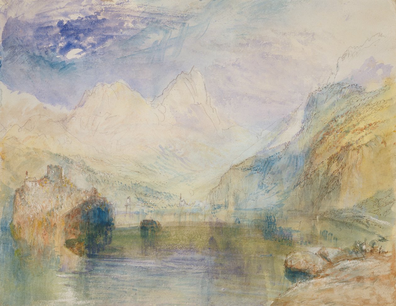 O Lauerzersee com Schwyz e o Mythen de Joseph Mallord William Turner