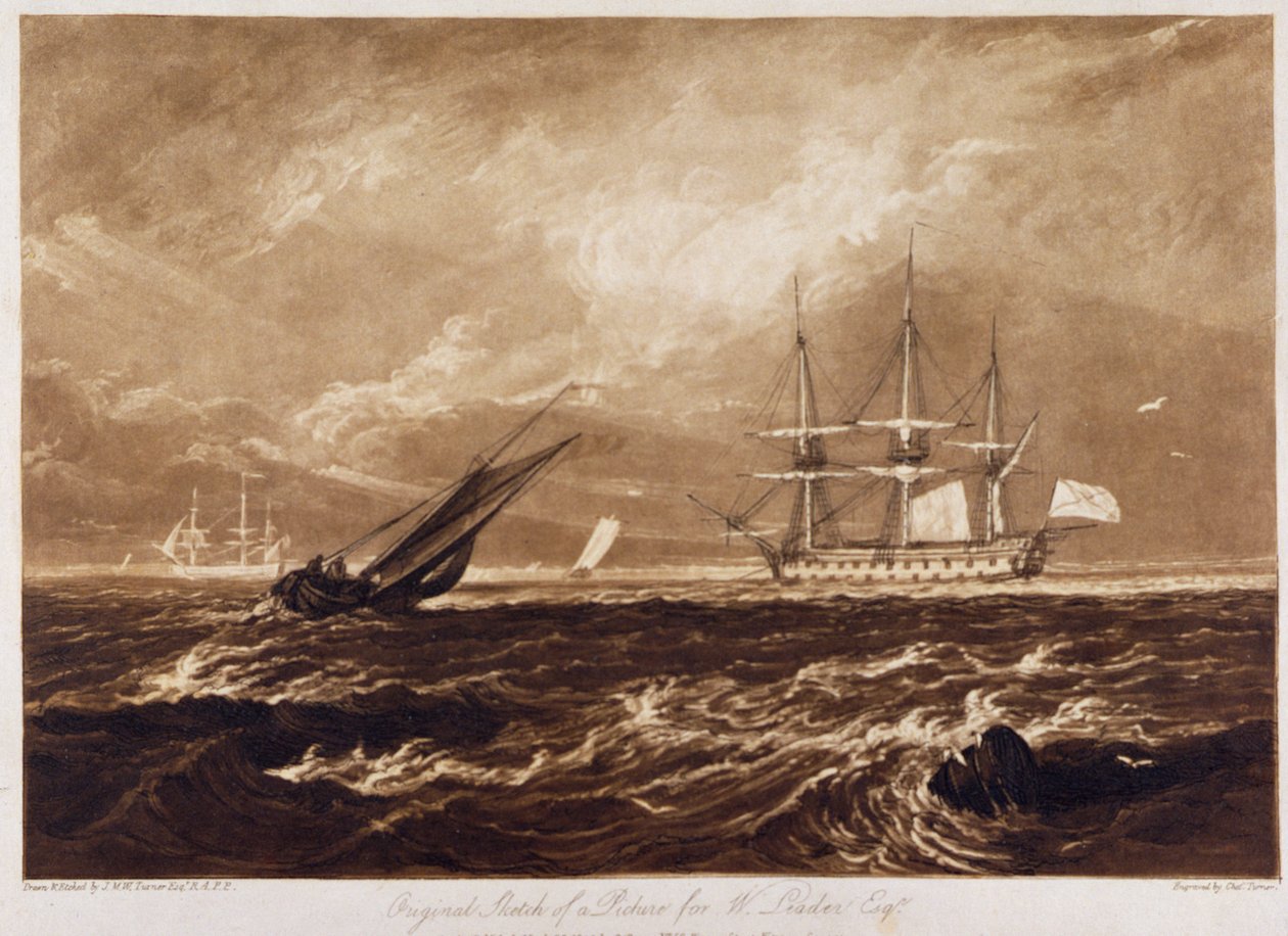 The Sea Leader Piece, gravado por Charles Turner (1773-1857) 1859-61 de Joseph Mallord William Turner