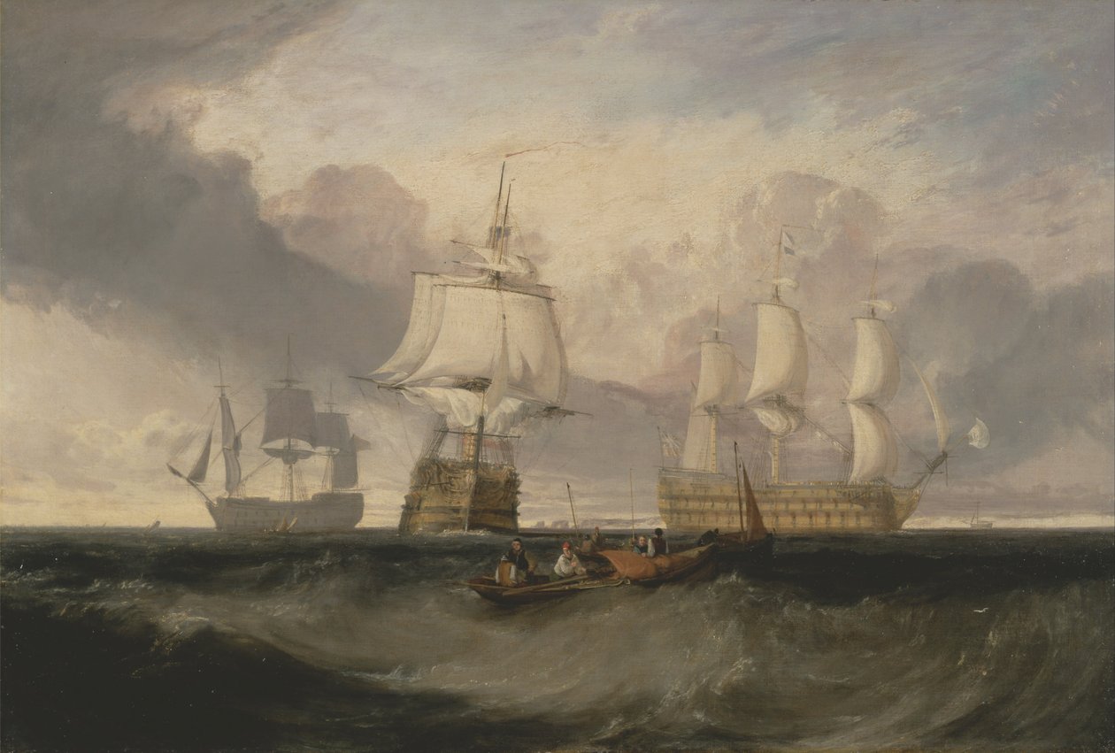 A Vitória Retornando de Trafalgar, em Três Posições de Joseph Mallord William Turner