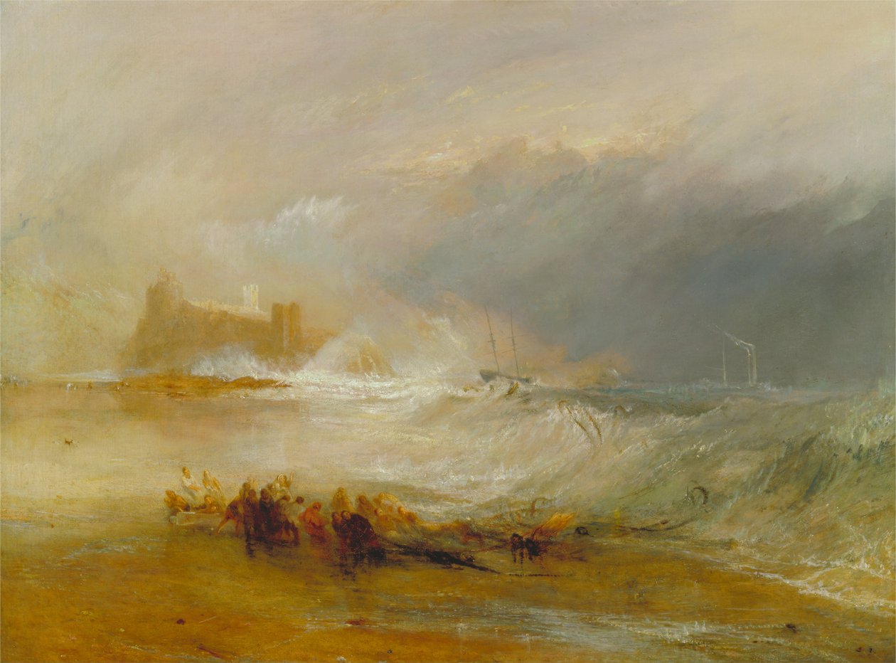 Wreckers - Costa de Northumberland, com um barco a vapor ajudando um navio na costa de Joseph Mallord William Turner