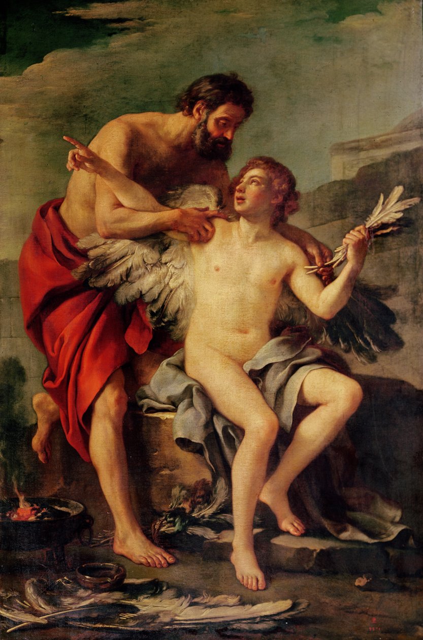 Daedalus Attaching Icarus &39;Wings, c.1754 de Joseph Marie, the Elder Vien