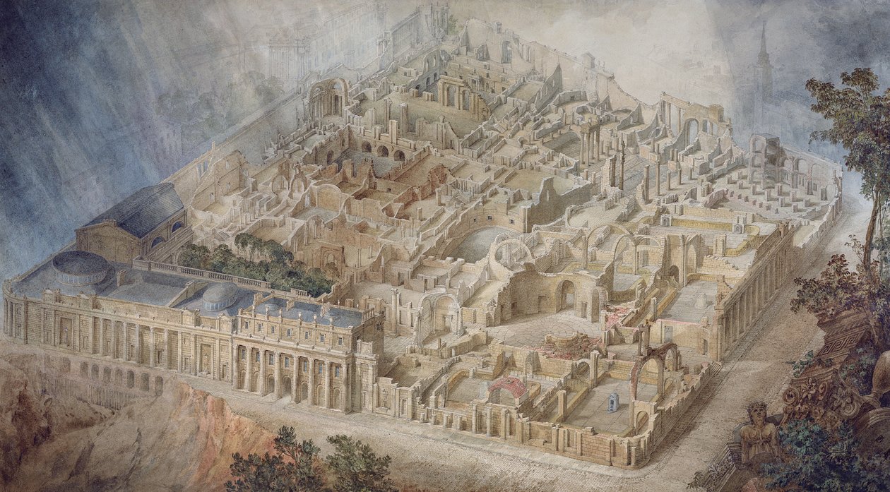 Banco da Inglaterra como uma ruína, 1830 de Joseph Michael Gandy