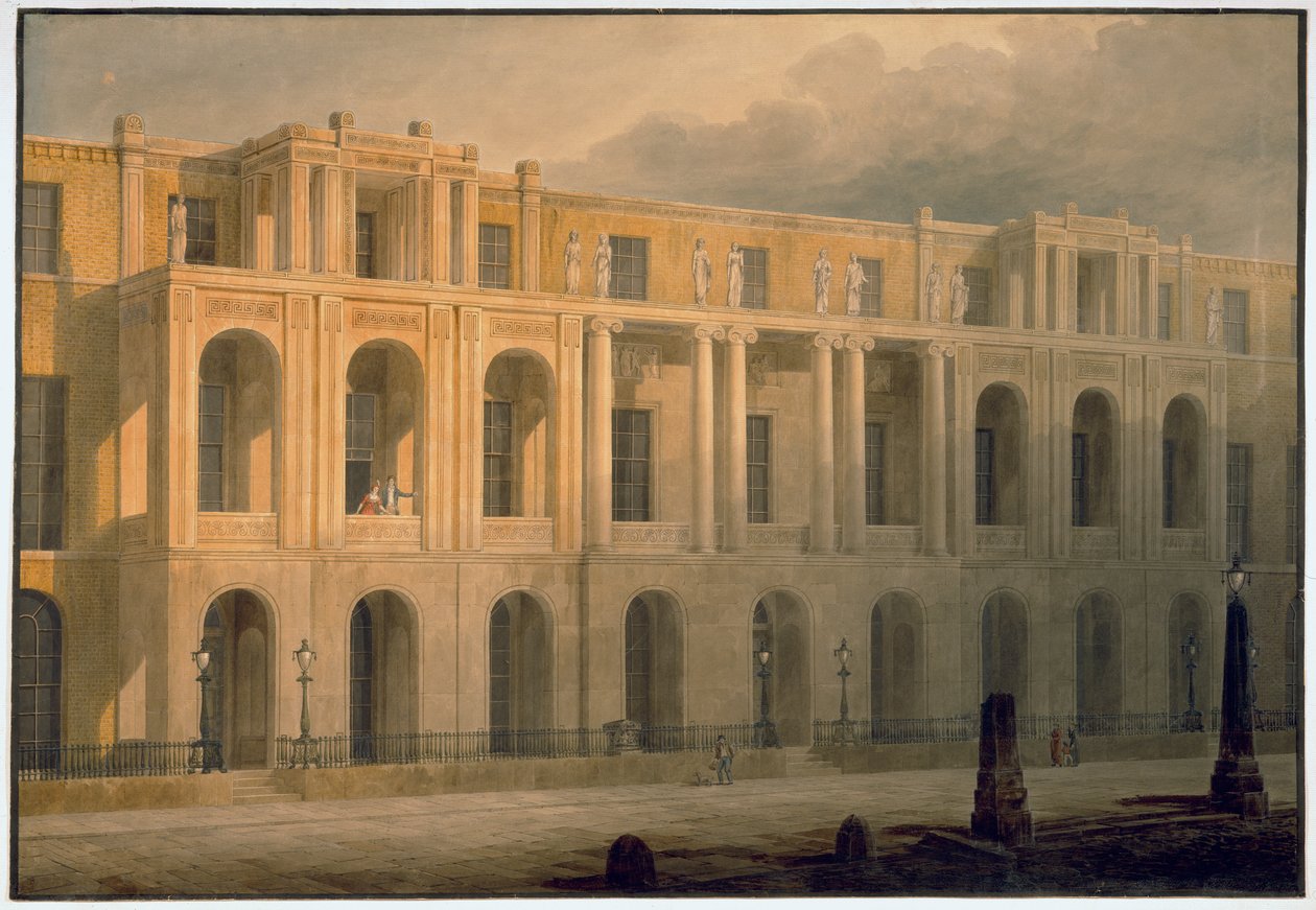 Projeto para uma elevação prolongada para 13-15 Lincoln&39;s Inn Fields. 1813 de Joseph Michael Gandy
