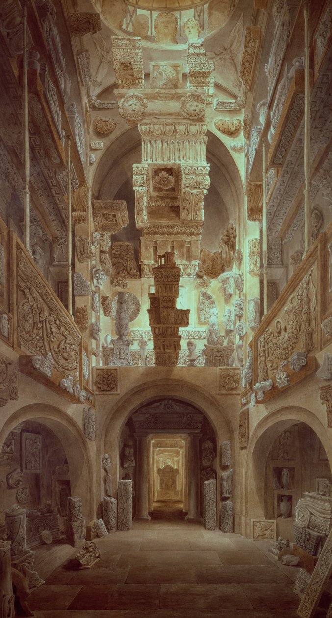 Interior do Museu Soane, de Joseph Michael Gandy