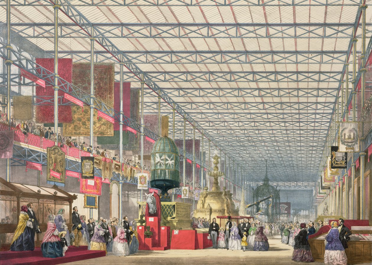 A nave britânica na Grande Exposição Industrial de 1851, prato 3 de &39;Dickenson&39;s Comprehensive Pictures&39; de Joseph Nash