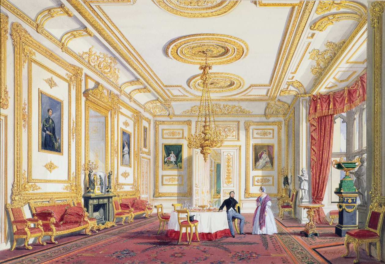 A sala de desenho branco no castelo de Windsor de Joseph Nash